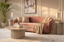Alice Three Seat Sofa - Blush Pink - thumbnail 2