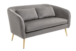Roanna Two Seat Sofa - Dove Grey - Silver + Brass Legs - thumbnail 1