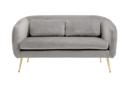 Roanna Two Seat Sofa - Dove Grey - Silver + Brass Legs - thumbnail 4
