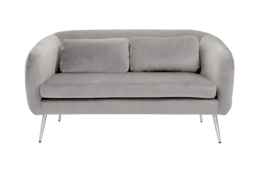 Roanna Two Seat Sofa - Dove Grey - Silver + Brass Legs - thumbnail 3