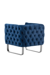 Grosvenor Armchair - Navy Blue - Brushed Silver - thumbnail 4