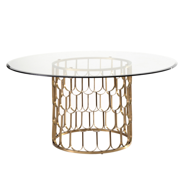 Pino 6-8 Seat Brass Dining Table - image 1