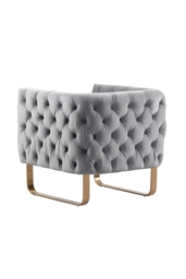 Grosvenor Armchair - Dove Grey - Brushed Brass - thumbnail 4