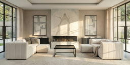 "Essen Two Seat Corner Sofa – Ivory Chenille " - thumbnail 2
