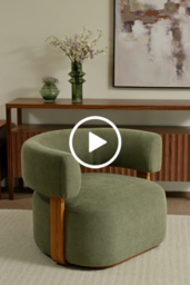 "Pax Accent chair Sage Green – Chestnut " - thumbnail 4