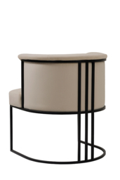 Aria Dining Chair - Taupe - Black Frame - thumbnail 1