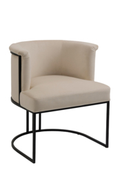 Aria Dining Chair - Taupe - Black Frame - thumbnail 3