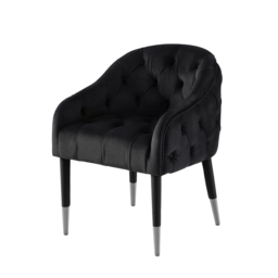 Sophia Dining Chair - Black - Silver Caps
