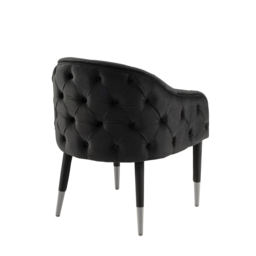 Sophia Dining Chair - Black - Silver Caps - thumbnail 3