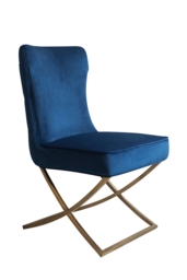"Wexler Dining Chair Navy -Brass Base  " - thumbnail 4