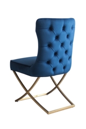 "Wexler Dining Chair Navy -Brass Base  "