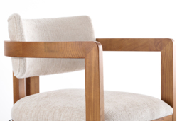 Jolie Dining Chair – Light taupe – Chestnut Frame - thumbnail 5