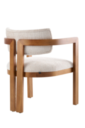 Jolie Dining Chair – Light taupe – Chestnut Frame - thumbnail 4