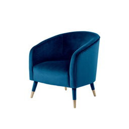 Bellucci Armchair - Navy Blue - Brass Caps - thumbnail 5