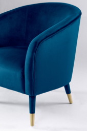 Bellucci Armchair - Navy Blue - Brass Caps - thumbnail 4