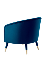 Bellucci Armchair - Navy Blue - Brass Caps - thumbnail 3
