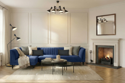 Baxter  Left Hand Corner Sofa – Navy Blue - thumbnail 2