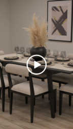 Capri Black Extending Dining Table and 6 Hera Chairs - thumbnail 8