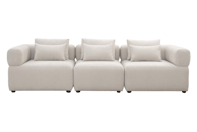 "Beck Three Seat Sofa – Parchment " - image 1