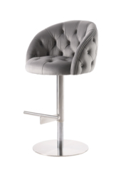 Frankfurt Bar Stool - Dove Grey - Silver base - thumbnail 3