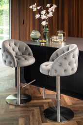 Frankfurt Bar Stool - Dove Grey - Silver base - thumbnail 2