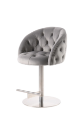 Frankfurt Bar Stool - Dove Grey - Silver base - thumbnail 1