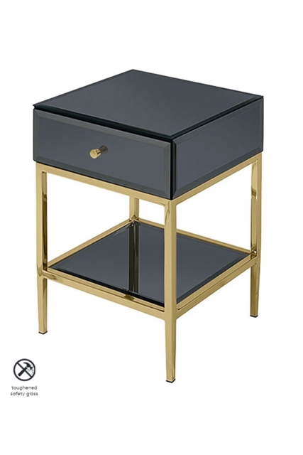 Stiletto Black Glass and Brass Side Table - image 1