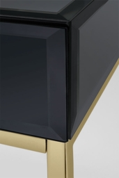 Stiletto Black Glass and Brass Side Table - thumbnail 3