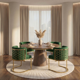 Alveare Dining Chair Brass - Bottle Green - thumbnail 3