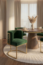 Alveare Dining Chair Brass - Bottle Green - thumbnail 2