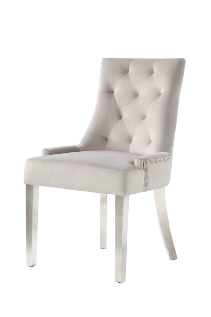 Torino Dove Grey Dining Chair with Stainless Steel Legs - image 1