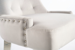 Torino Dove Grey Dining Chair with Stainless Steel Legs - thumbnail 5