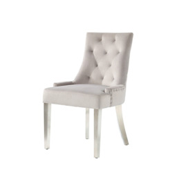 Torino Dove Grey Dining Chair with Stainless Steel Legs - thumbnail 8