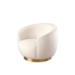 "Equinox Armchair – Chalk – Brushed Brass Base " - thumbnail 9