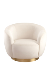 "Equinox Armchair – Chalk – Brushed Brass Base " - thumbnail 3