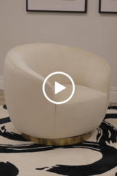 "Equinox Armchair – Chalk – Brushed Brass Base " - thumbnail 8