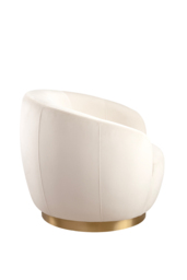 "Equinox Armchair – Chalk – Brushed Brass Base " - thumbnail 4