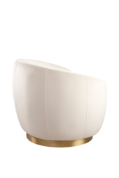 "Equinox Armchair – Chalk – Brushed Brass Base " - thumbnail 5