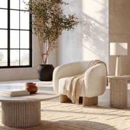 Barnaby Armchair – Ivory Chenille - thumbnail 3