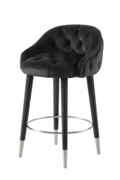 Sophia Counter Stool - Black - Silver Caps