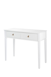 Set of 2 Heidi bedside tables and  dressing console -White -Brass/Silver - thumbnail 9