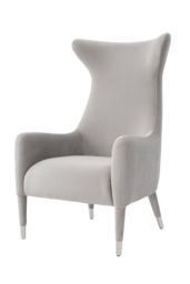 "Delta Armchair Dove Grey – Brushed Silver "