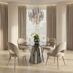Emmeline Smoked Mirror Dining Table - thumbnail 2