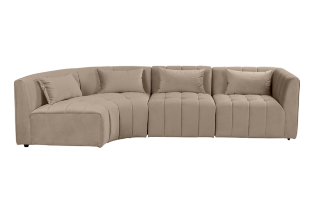 Essen Left Hand Curved Corner Sofa – Taupe - image 1