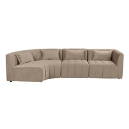 Essen Left Hand Curved Corner Sofa – Taupe - thumbnail 7