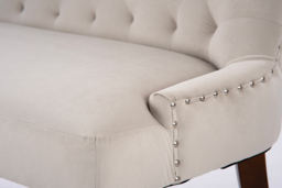 Torino Bench – Taupe – Walnut Legs - thumbnail 7