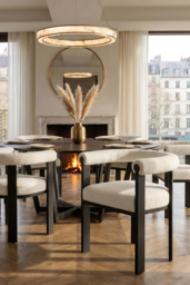 Nyx Dining Chair – Ivory Chenille - thumbnail 2