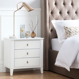 Set of 2 Heidi bedside tables - White -Brass/Silver - thumbnail 2