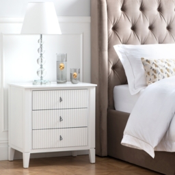Set of 2 Heidi bedside tables - White -Brass/Silver - thumbnail 3