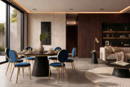 Ravello Dining Chair - Navy Blue - thumbnail 4